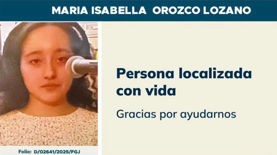 Localizan con vida a María Isabella.