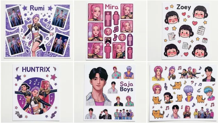 6 plantillas stickers KPop Demon Hunters