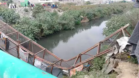 Se cayó un puente peatonal en el límite de Nezahualcóyotl y Chimalhuacán y hay varios heridos