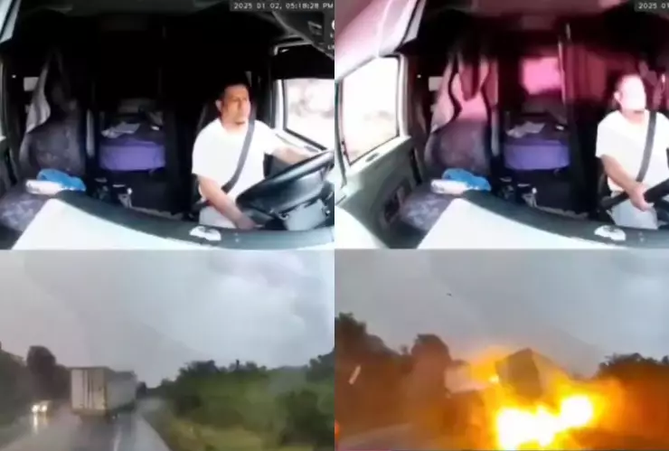 VIDEO: Pipa y tráiler chocan de frente en carretera de Campeche y se incendian
