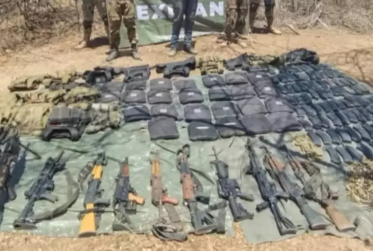 Armamento asegurado en Paso del Norte, Culiacán