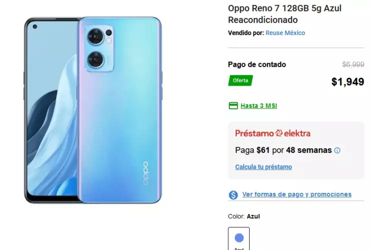El Oppo Reno 7 con un precio increíble en Elektra