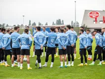 Jugadores de la Selección de Uruguay en un entrenamiento