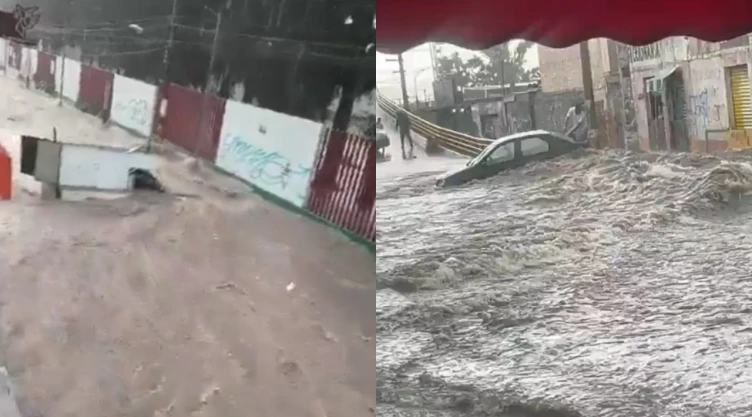 Inundaciones en Ecatepec tras fuertes lluvias lunes 14 de septiembre