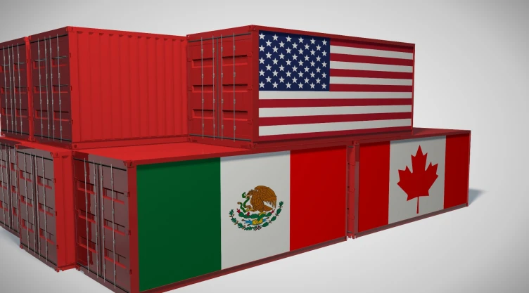 Container con productos mexicanos, canadienses y eu