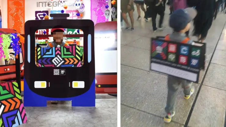 Niño se disfraza de Tarjeta de Movilidad Integrada del Metro