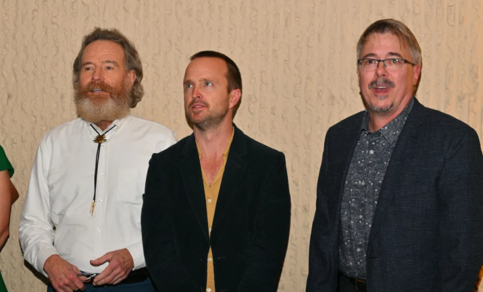 Bryan Cranston, Aaron Paul y el creador de “Breaking Bad”, Vince Gilligan