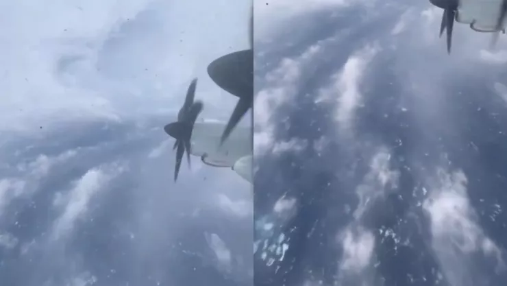 VIDEO | ¡IMPACTANTE! Así fue captado el ojo del Huracán Milton desde un avión