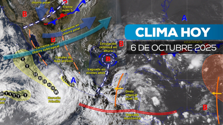 clima en México hoy por huracán Priscilla