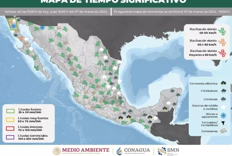 Clima en México hoy 7 de marzo de 2024: Estos estados esperan precipitaciones hoy