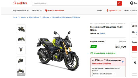 moto precio elektra