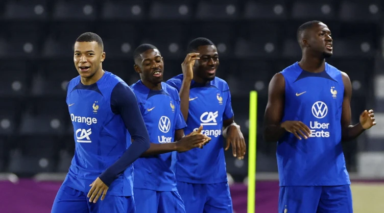 La selección de Francia en entrenamiento