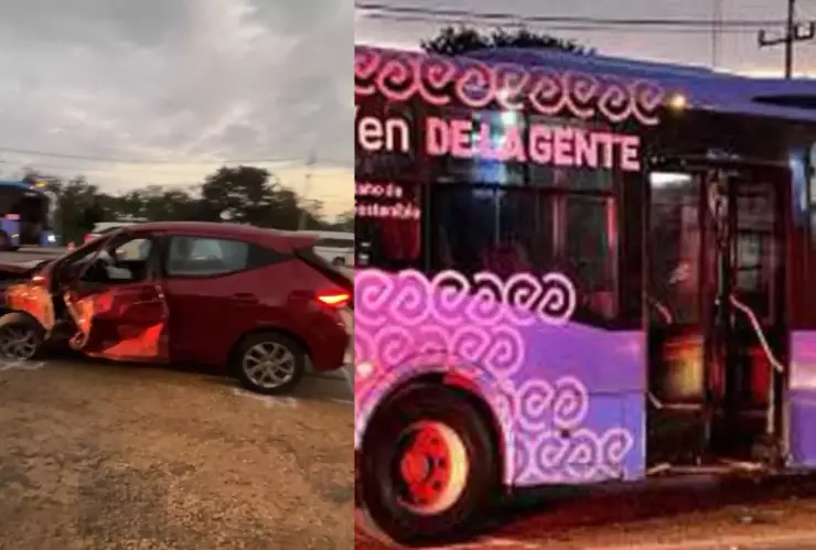 Conductor en presunto estado de EBRIEDAD choca unidad de Va y Ven, reportan daños materiales