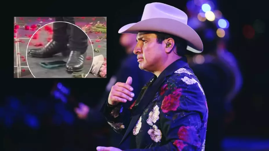 Julión Álvarez pisa iPhone de fan durante concierto; así captaron el momento