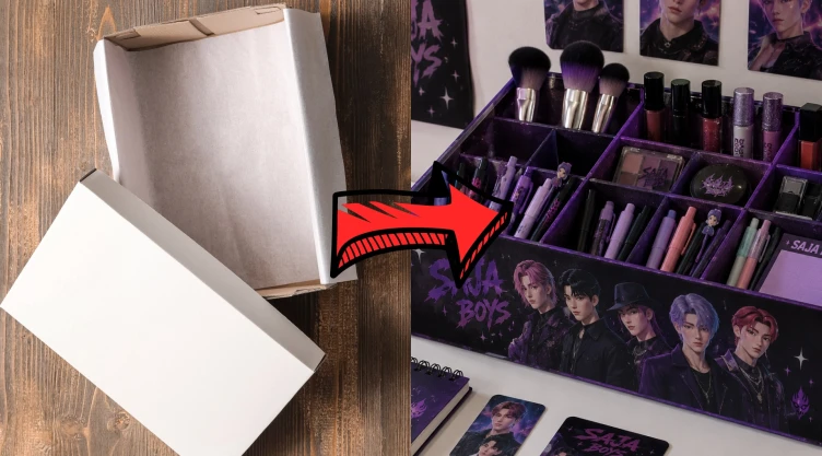 6 ideas para convertir una caja de zapatos en un organizador de los Saja Boys