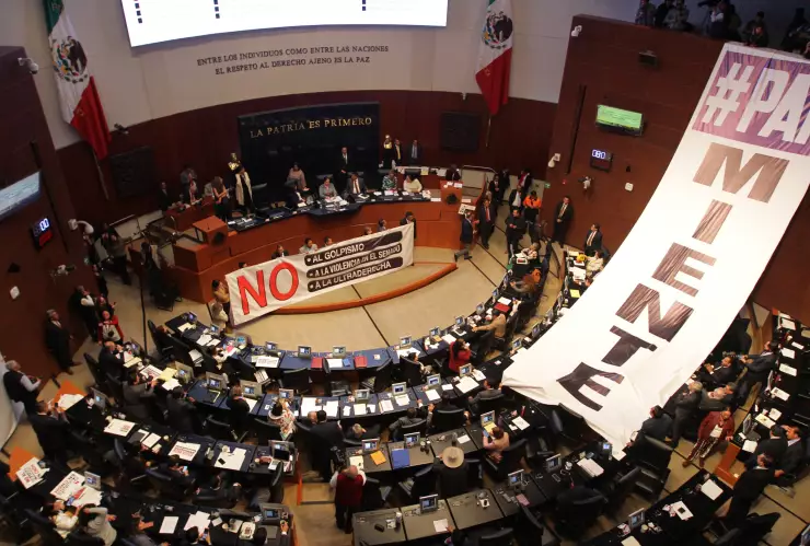 Sesión en el Senado de la república