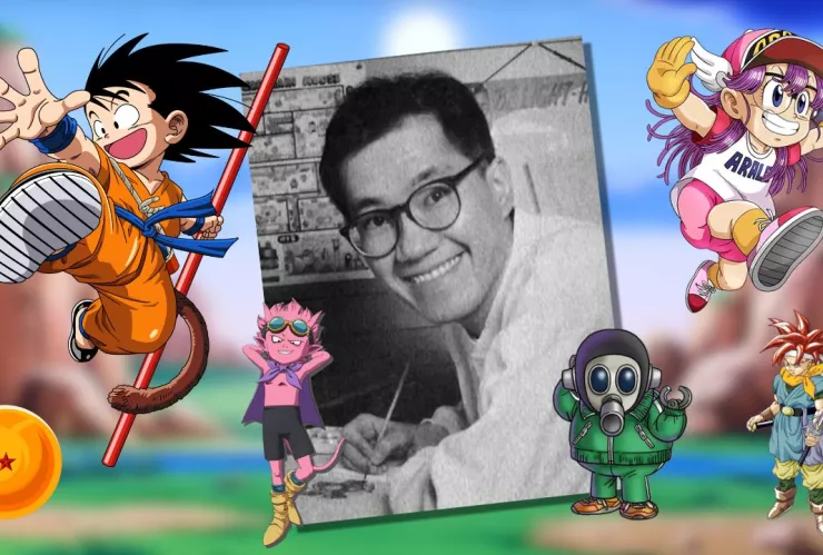 Akira Toriyama y sus más destacadas obras: Dragon Ball, Arale, Chrono Triger y Sand Land.