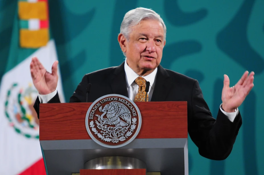 Andrés Manuel López Obrador, presidente de México, a su llegada a la conferencia mañanera.
