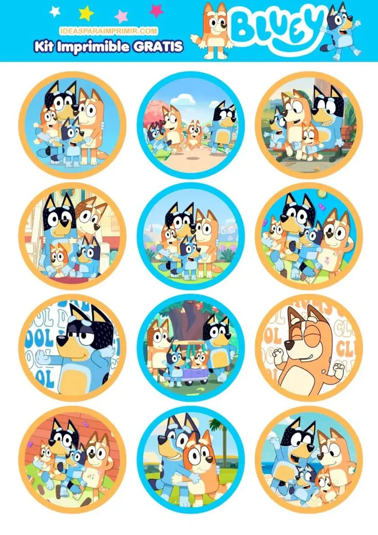 Stickers de Bluey y Bingo gratis