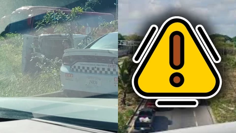 ¡Precaución! Se registra accidente en la carretera federal 307, tramo Puerto Morelos - Playa del Carmen HOY: Esto se sabe