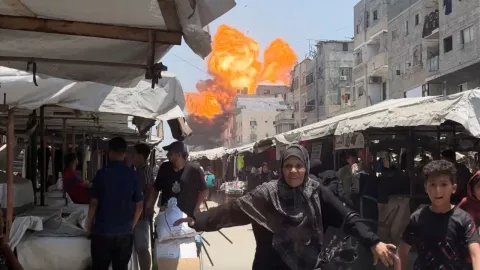 Fueg entre Israel y Hamás en Gaza.