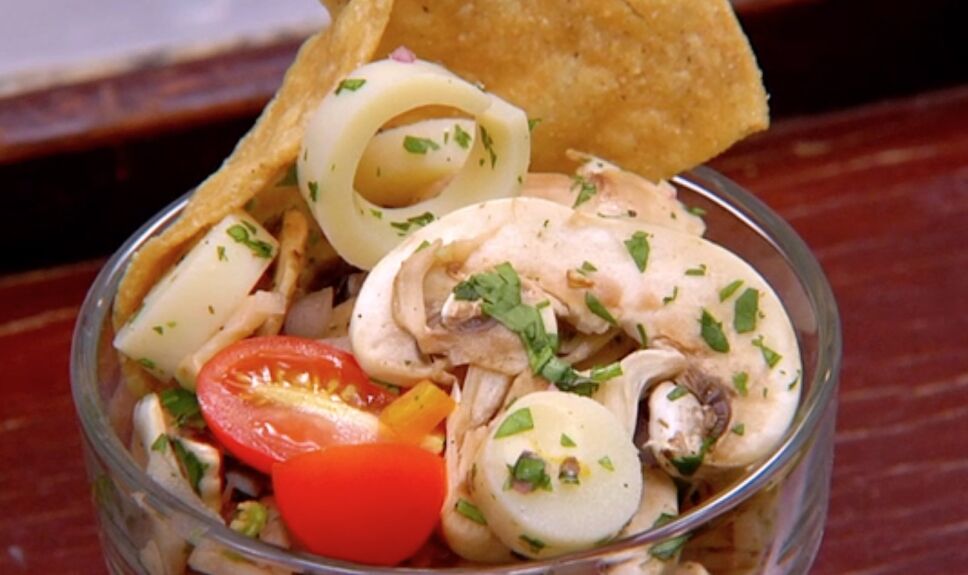ceviche de champiñón, que hay de comer