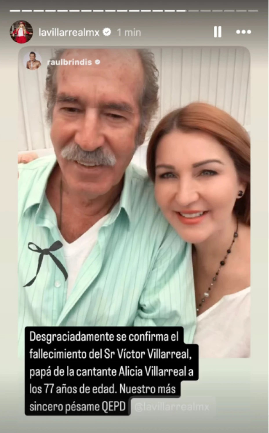Alicia Villarreal confirma la noticia vía redes sociales.
