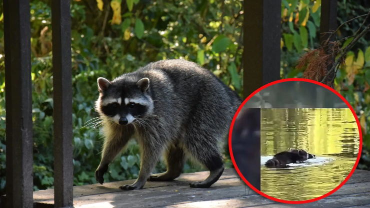 ¡SORPRESA! Captan a un mapache en plena laguna Nichupté en Cancún