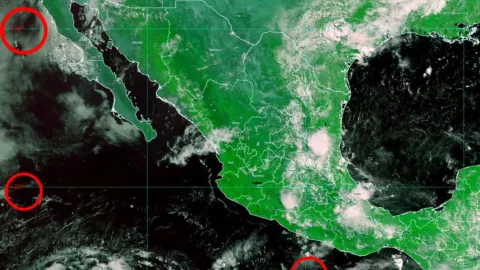 México en ALERTA por TRES potenciales ciclones formándose en el Océano Pacífico