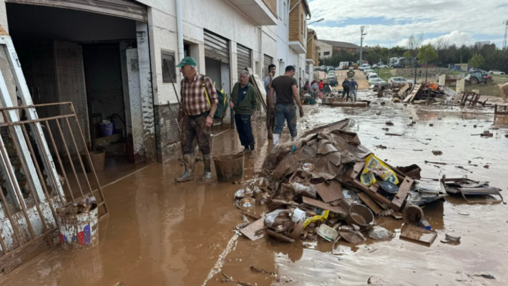 Reyes de España en desastre