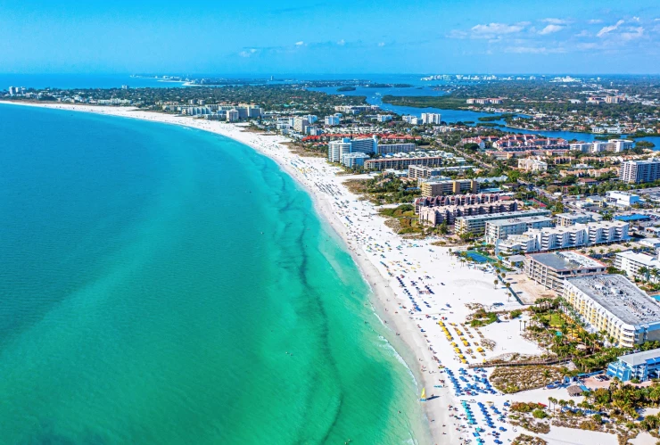 Vista aérea de Siesta Beach, Florida