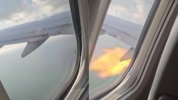 Motor de avión se prende en llamas con 181 pasajeros a bordo