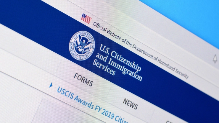 Una captura de la página oficial del USCIS