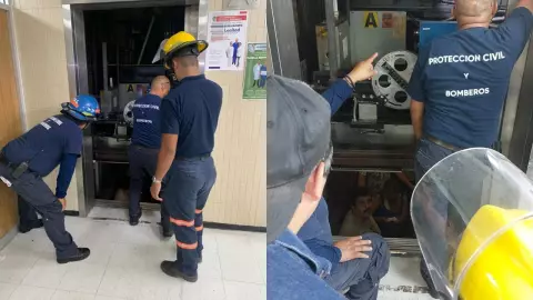 Rescatan atrapados elevador IMSS Monclova, Coahuila.jpg