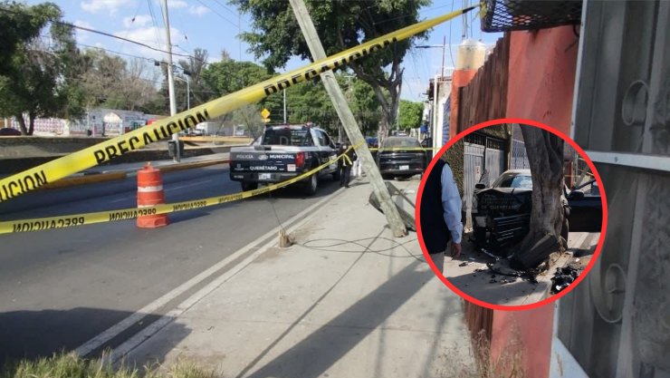 Vehículo impacta contra un poste 23 de marzo