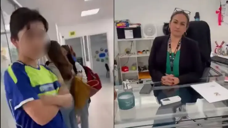 Madre reclama a directora por uniforme.
