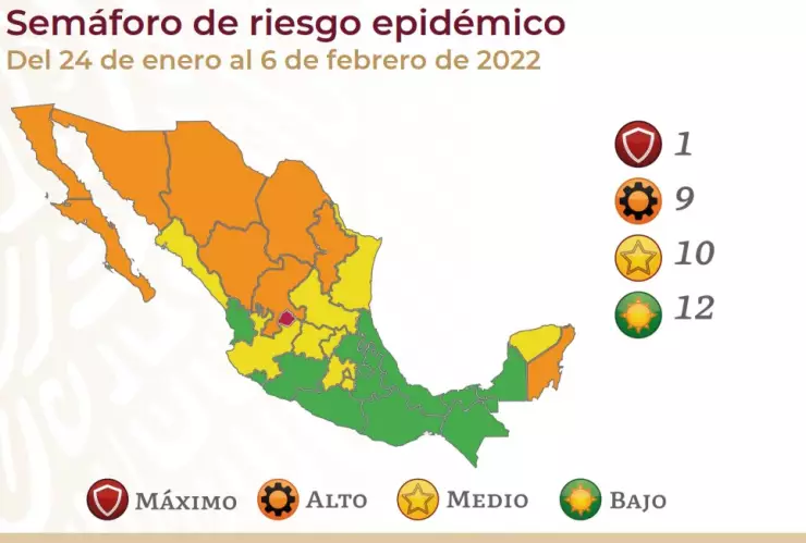 Semáforo COVID: 9 estados en naranja y uno en rojo, CDMX va al amarillo