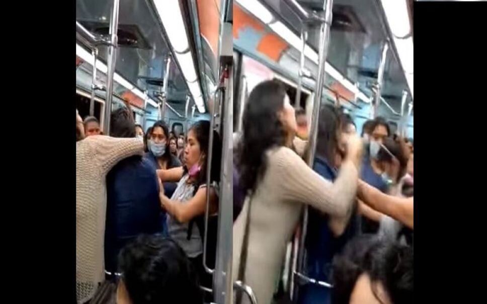 pelea de mujeres en vagón del Metro CDMX