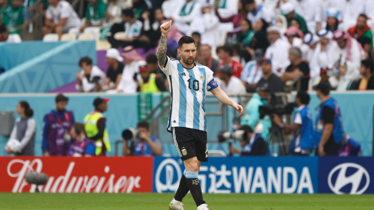 Lionel Messi celebra un gol con Argentina