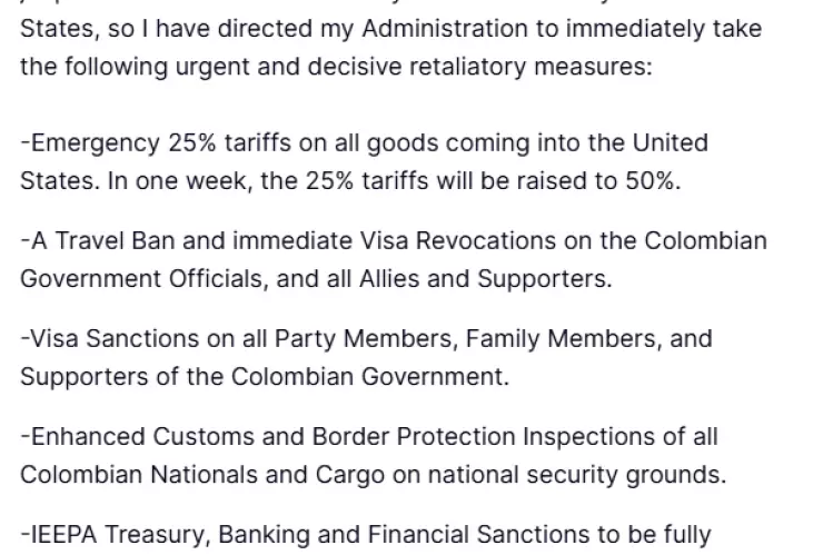 ¿Qué sanciones impondrá Donald Trump contra Colombia?