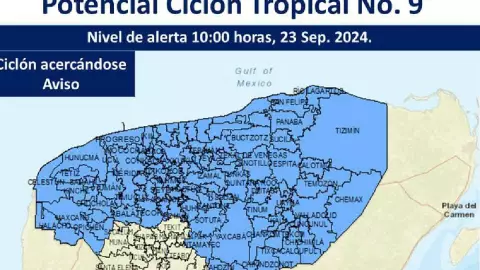 ÚLTIMA HORA_ Decretan ALERTA AZUL en Yucatán por cercanía del Potencial Ciclón Tropical 9