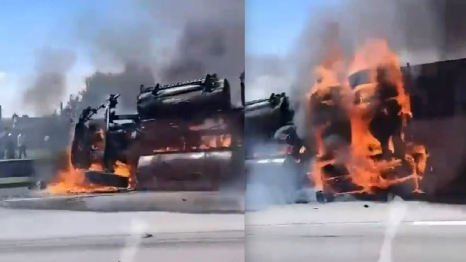 incendio trailer autopista mexico puebl hoy 9 agosto