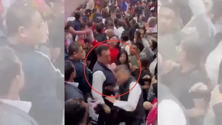 ¿Unidad? Jefe de logística de Alito Moreno le suelta un cabezazo al jefe de logística de Xóchitl Gálvez (VIDEO)