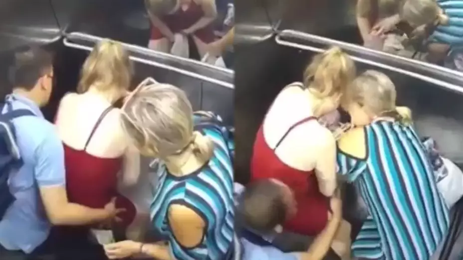 VIDEO Mujer entra en labor de parto y tiene a su bebé en un elevador