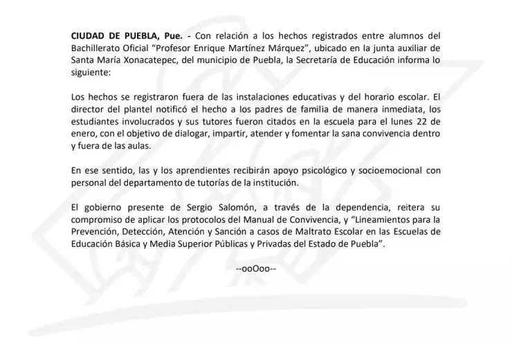 Riña entre estudiantes de Puebla