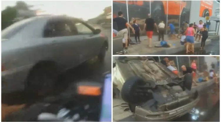 conductor-pierde-control-auto-termina-volcado-con-su-familia-a-bordo-video