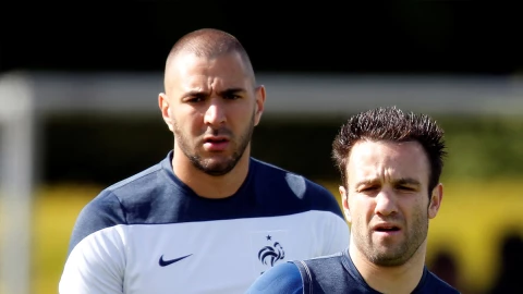 Karim Benzema y Valbuena en la selección francesa