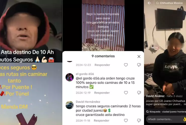 Videos que promocionan cruces ilegales de México a Estados Unidos.