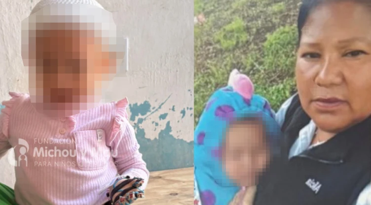 jazlyn a la izquierda siendo cargada por su mamá y a la derecha por su abuelita alicia matías