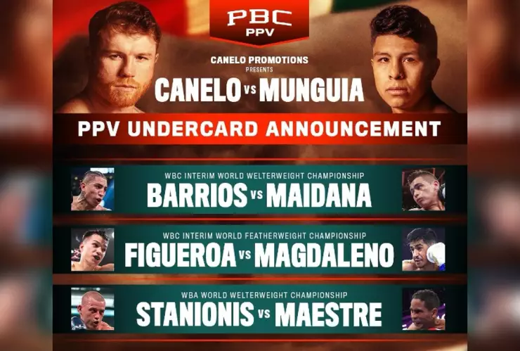 Canelo Álvarez vs Jaime Munguía: cartelera